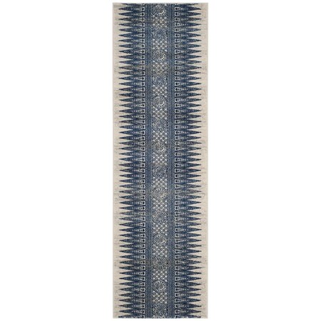 Safavieh 2 ft. - 2 in. x 4 ft. Evoke Power Loomed Rug Accent - Ivory & Blue EVK226C-24